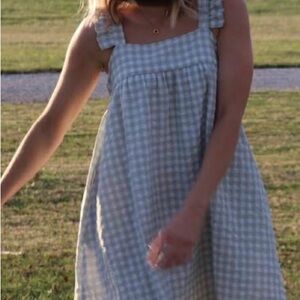 Source Unknown Light Blue Gingham Dress